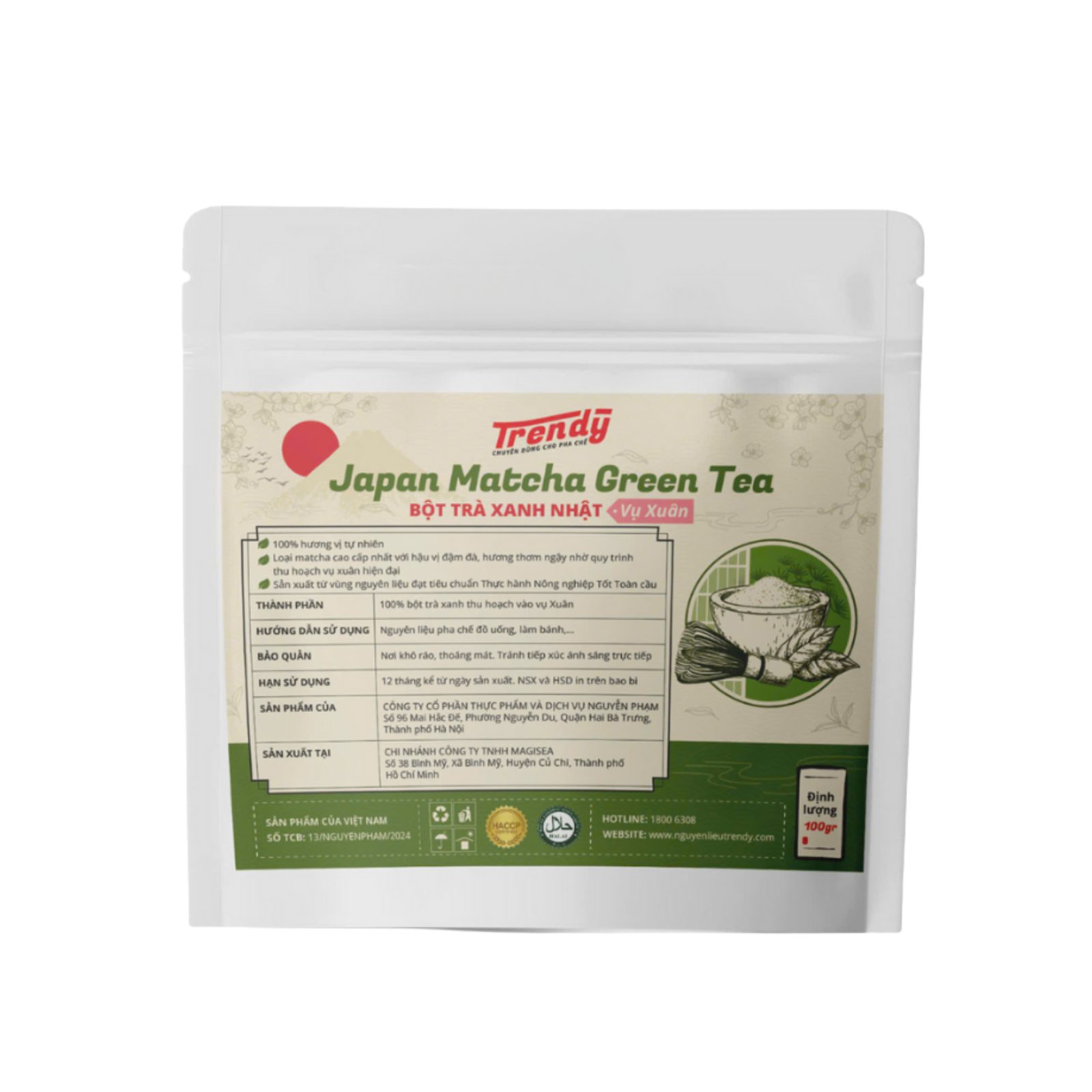 Bột Matcha Đài Loan Trendy 100gr