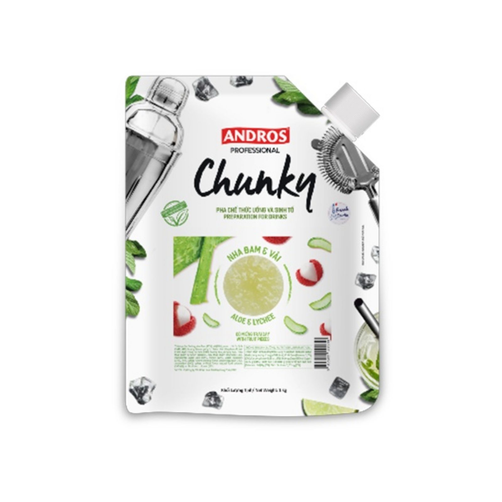 Mứt Chunky vải và nha đam gói 1kg
