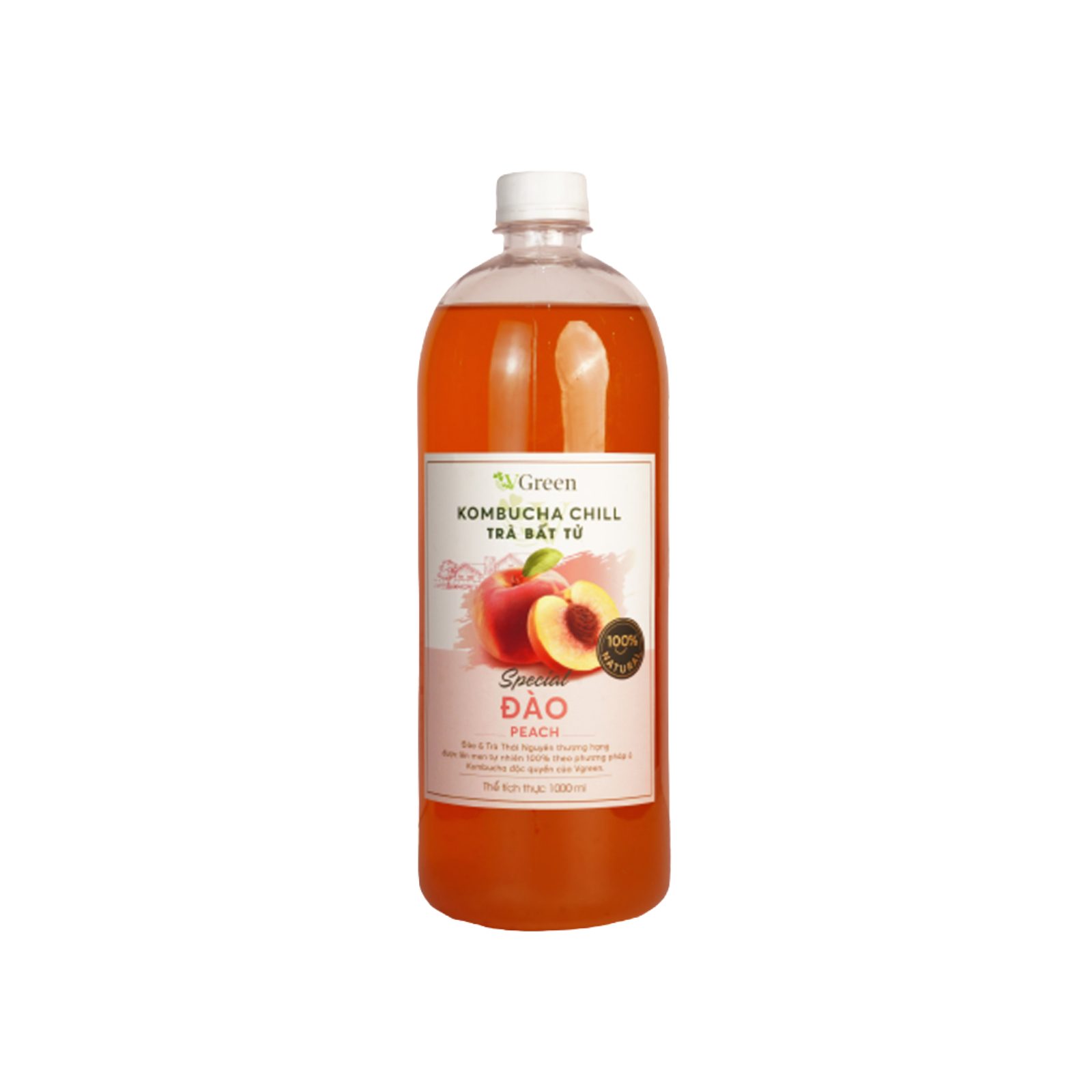 VKombucha chill Trà bất tử vị Đào chai 1000ml