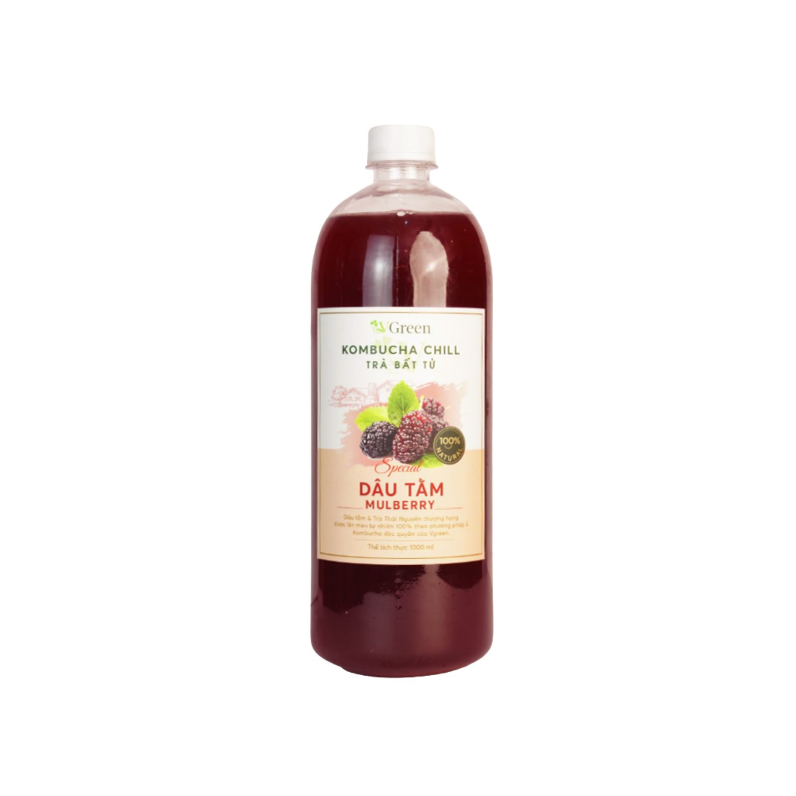 Vkombucha chill Trà bất tử vị Dâu tằm 1000ml