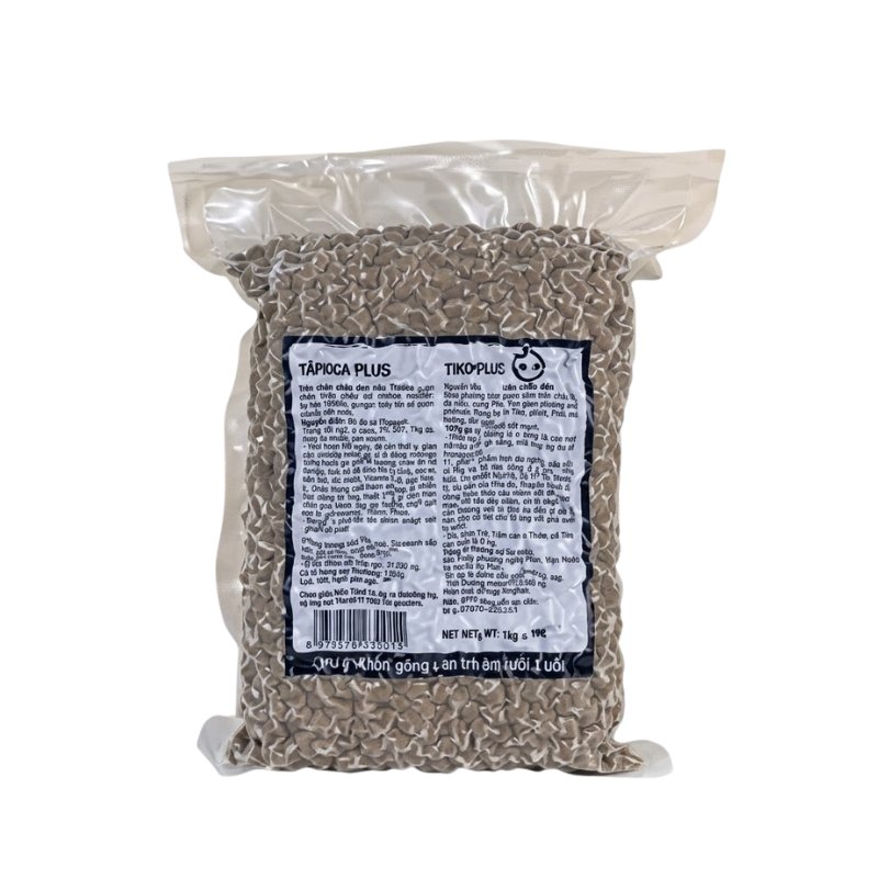 Trân châu đen nấu Tiko PLUS 1kg - nguyên liệu pha chế giá sỉ tại HUBA Mart Hà Nội