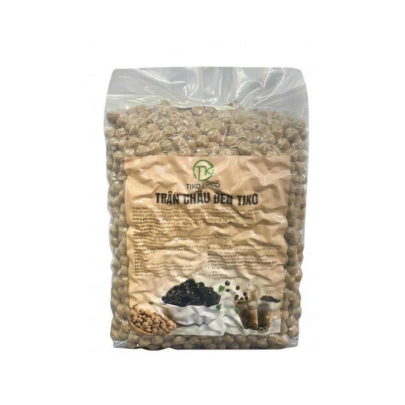 Trân châu đen nấu Tiko 3kg - nguyên liệu pha chế giá sỉ tại HUBA Mart Hà Nội