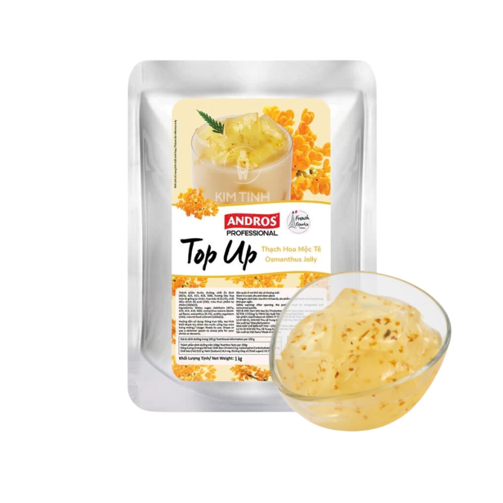 Thạch hoa mộc tê Andros Osmanthus 1kg topping HUBA Mart