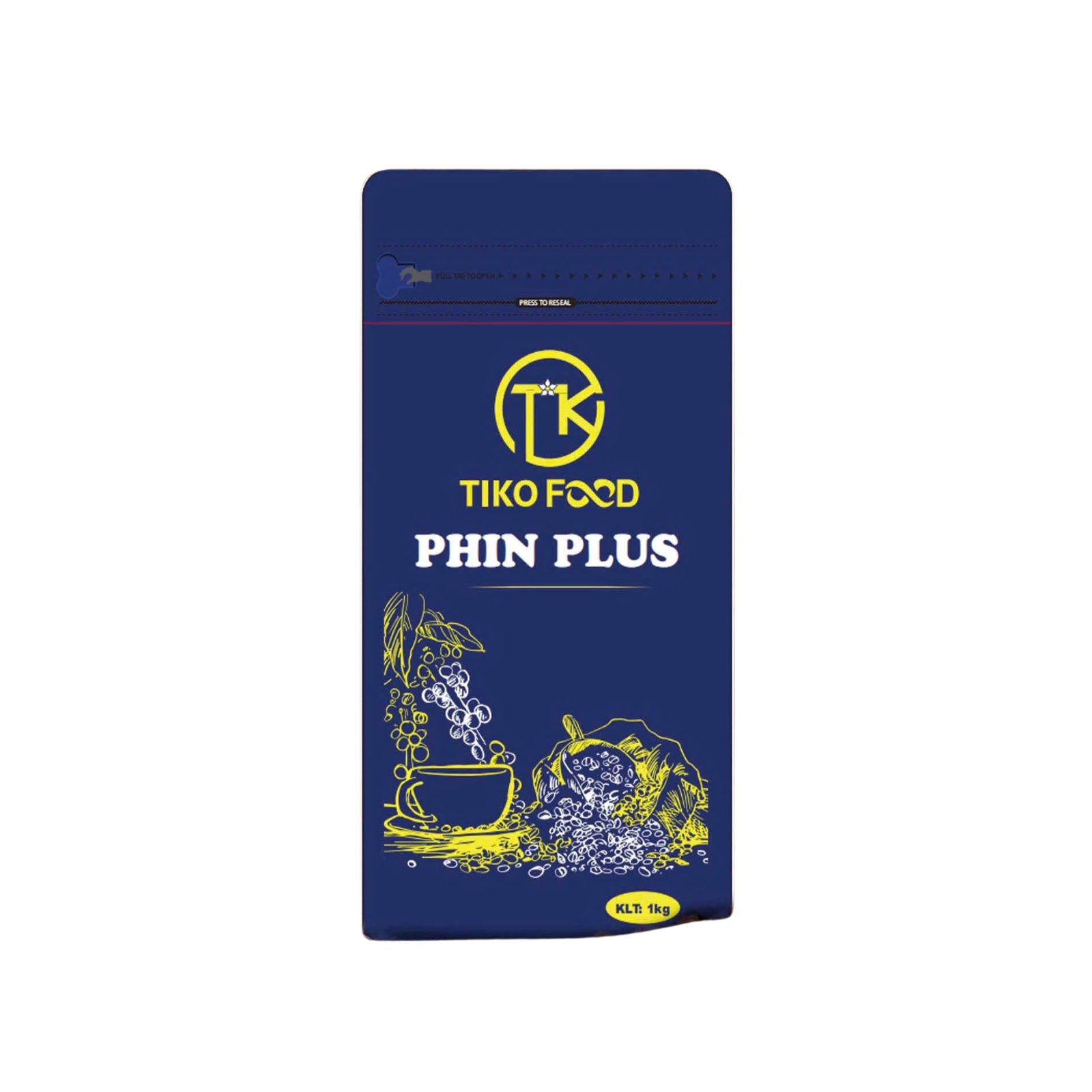 Cà phê phin Tiko Plus nguyên chất 1kg HUBA Mart