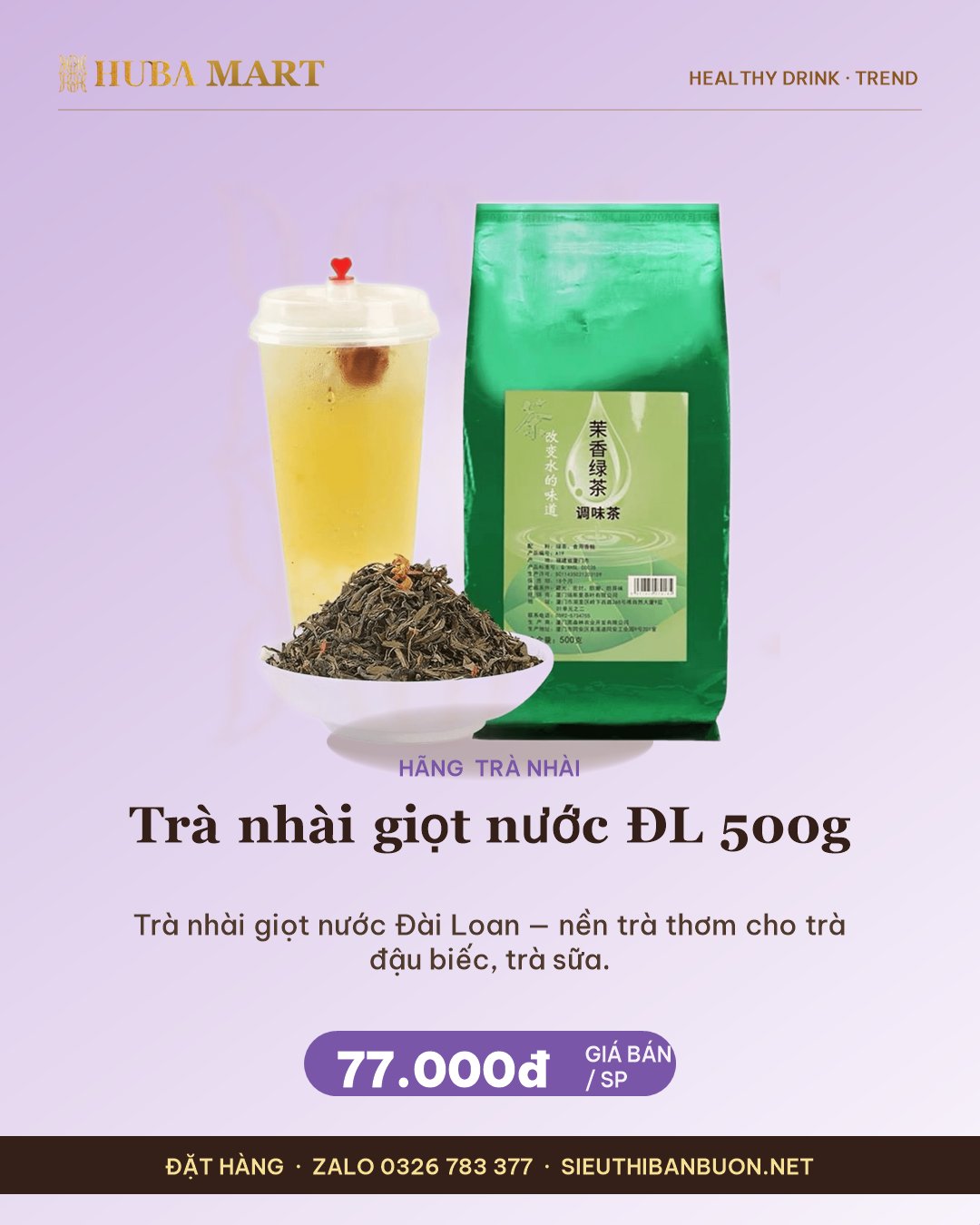 Thẻ Trà nhài giọt nước ĐL 500g — HUBA Mart