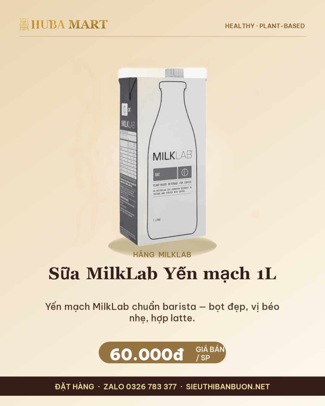 Thẻ Sữa MilkLab Yến mạch 1L — HUBA Mart