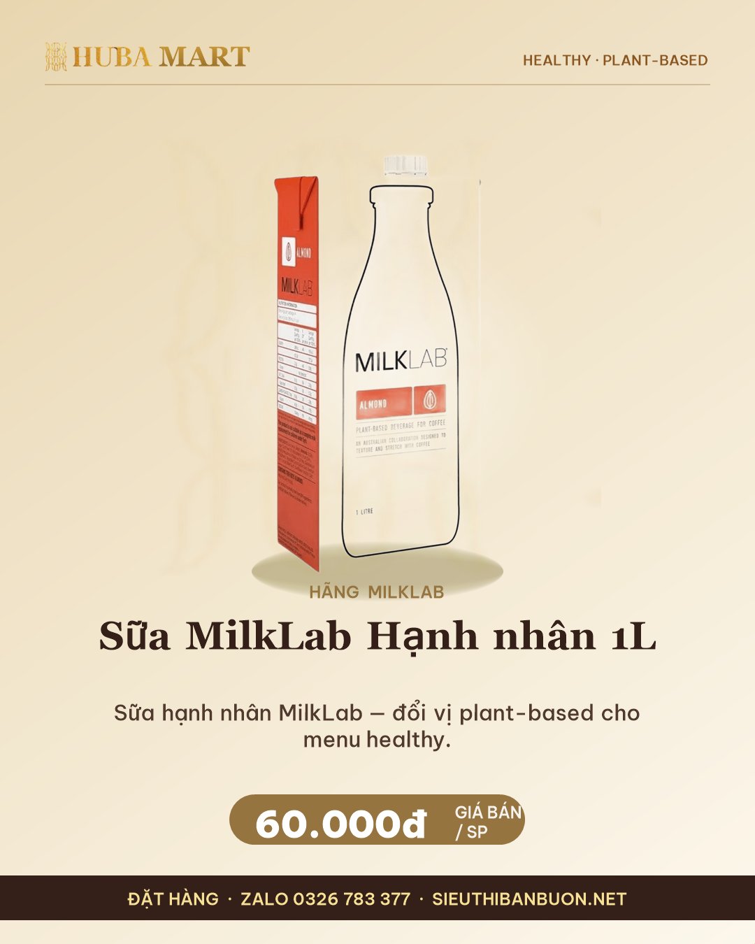 Thẻ Sữa MilkLab Hạnh nhân 1L — HUBA Mart