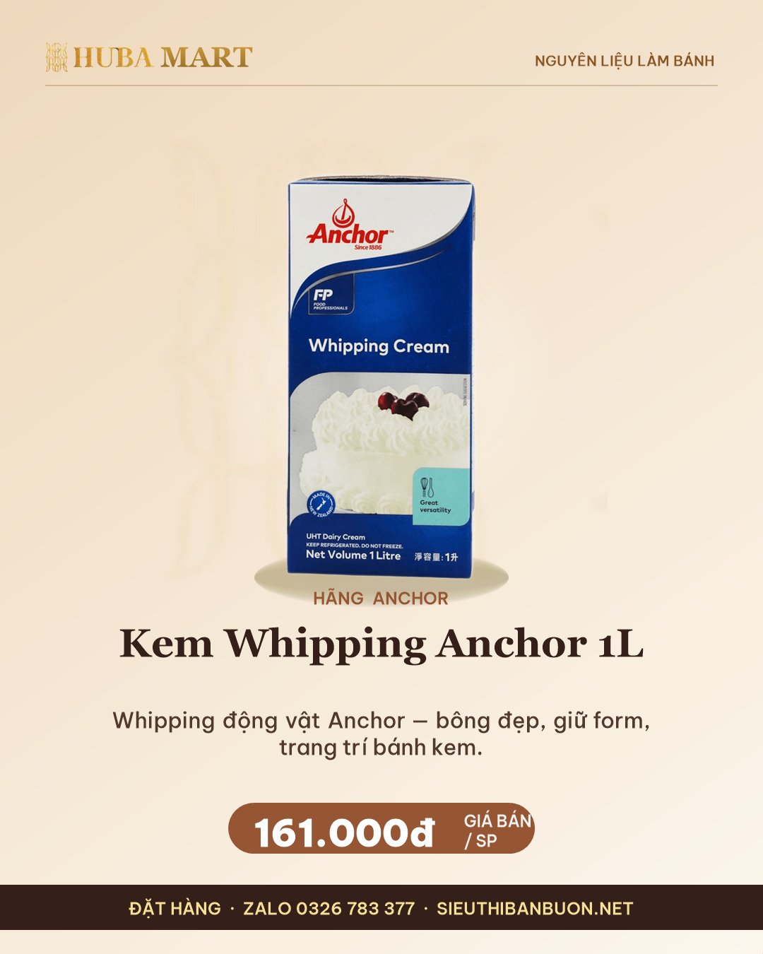 Thẻ Kem Whipping Anchor 1L — HUBA Mart