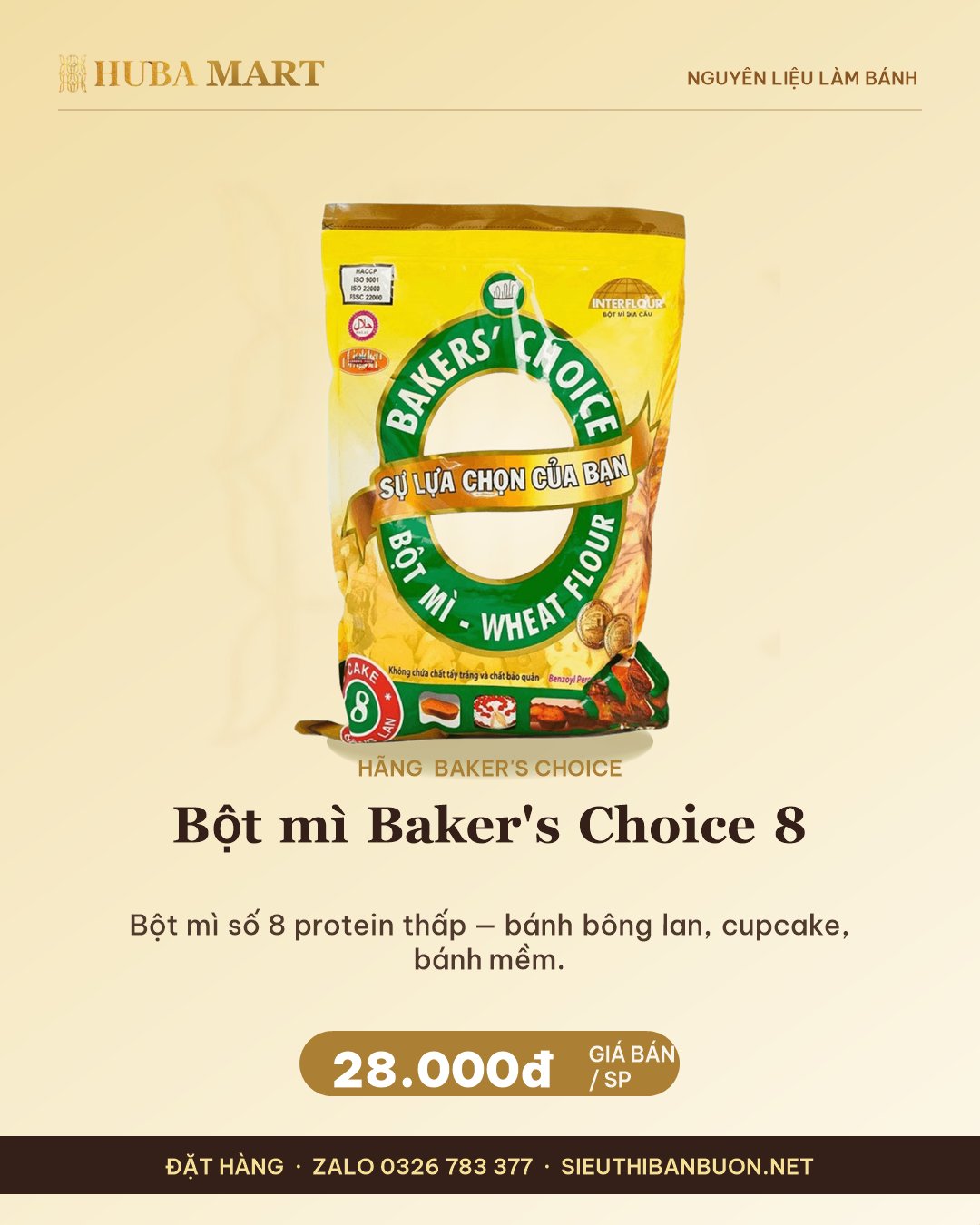 Thẻ Bột mì Baker's Choice 8 — HUBA Mart