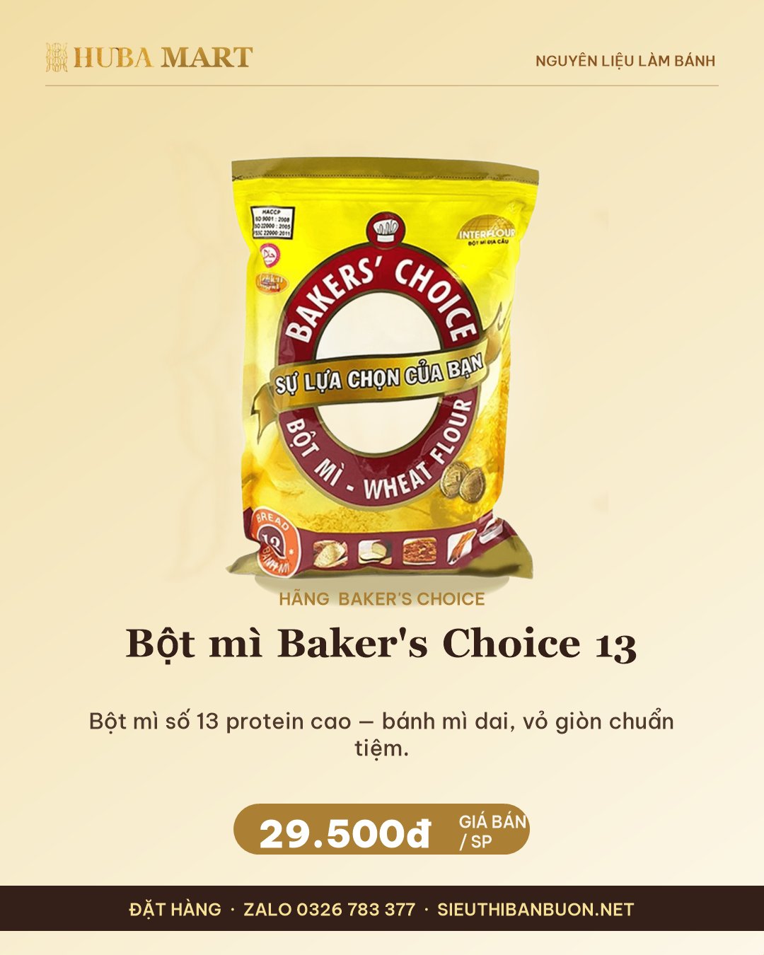 Thẻ Bột mì Baker's Choice 13 — HUBA Mart