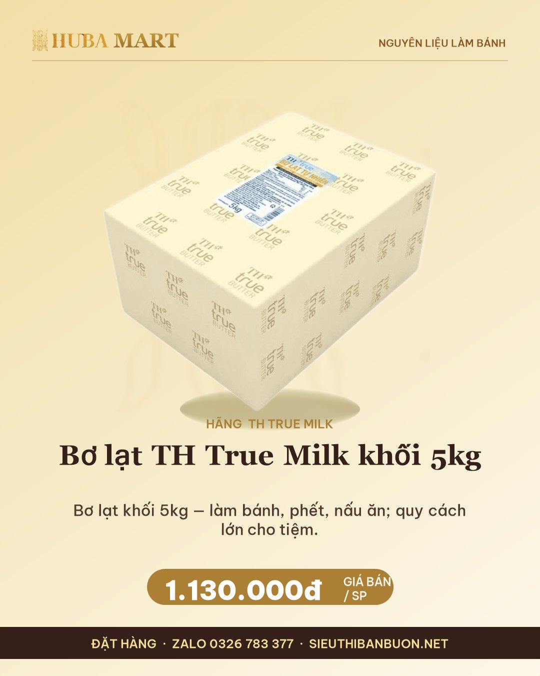 Thẻ Bơ lạt TH True Milk khối 5kg — HUBA Mart