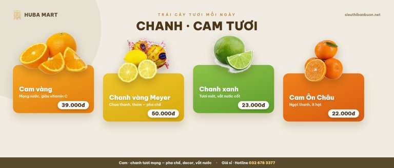 Chanh cam tươi giá sỉ - HUBA Mart