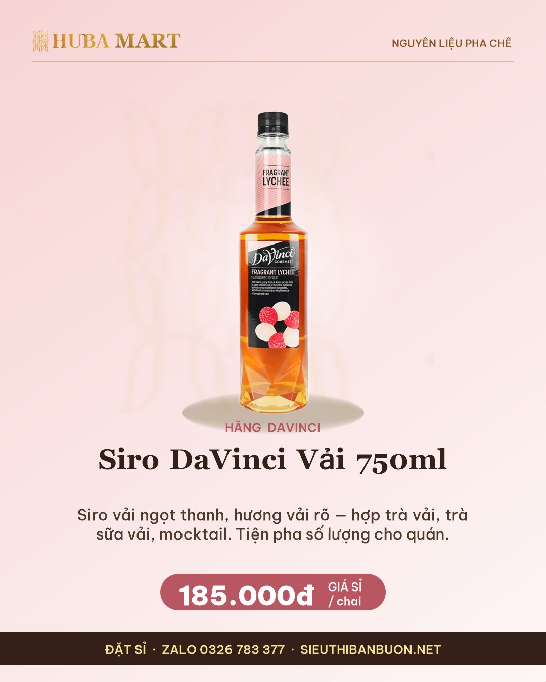 Thẻ siro DaVinci Vải 750ml — HUBA Mart